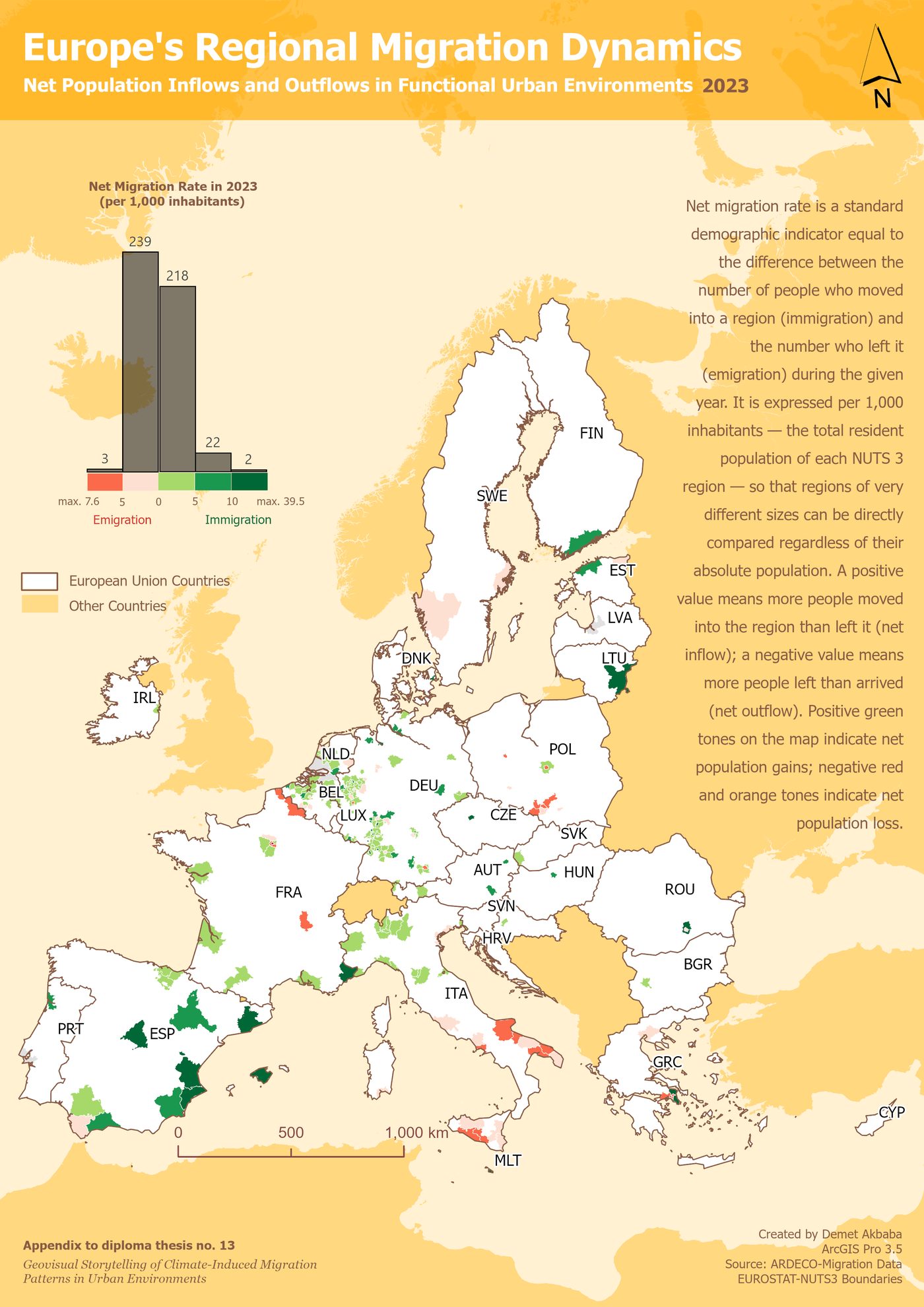 Demographic Heartbeat map for 2023