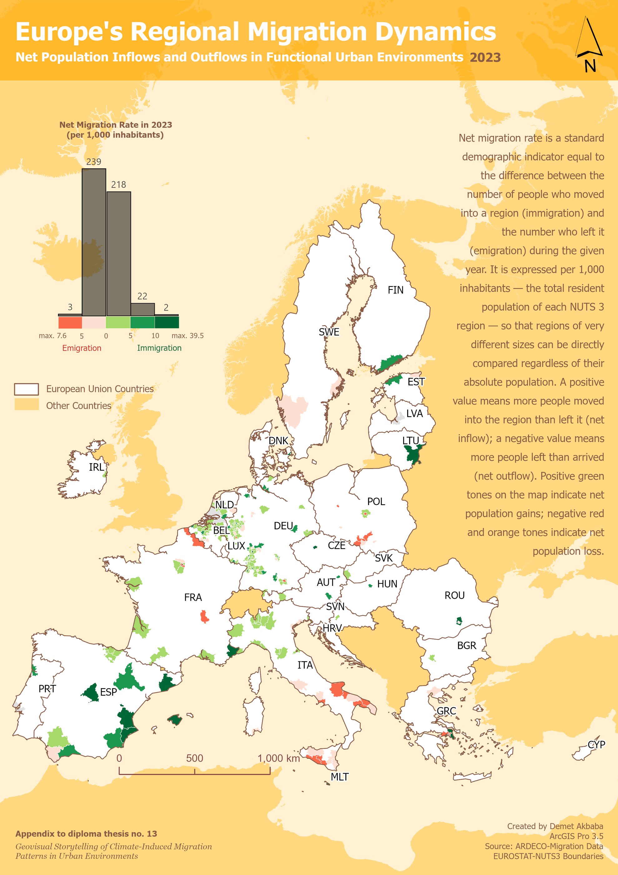Demographic Heartbeat map for 2023