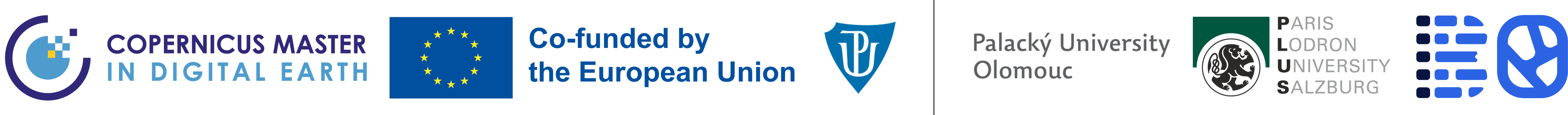 Copernicus Master in Digital Earth, co-funded by the European Union, Palacký University Olomouc, and Paris Lodron University Salzburg